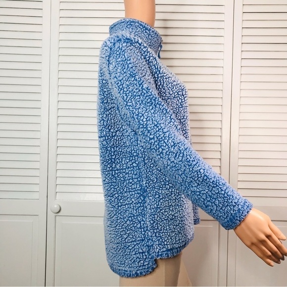 DISNEY Blue Lilo & Stitch Sherpa Sweater Size Medium - Picture 2 of 8